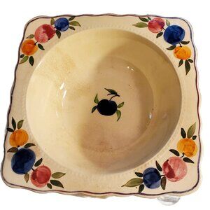 Vintage Lawley's Norfolk Pottery Stoke "Plum Pattern" Scalloped Serving Dish